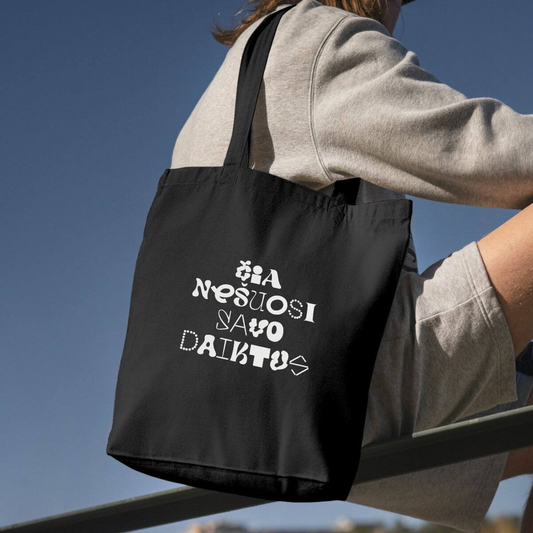 Canvas bag "I carry my things here"